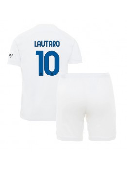 Inter Milan Lautaro Martinez #10 Auswärts Trikotsatz für Kinder 2023-24 Kurzarm (+ Kurze Hosen)